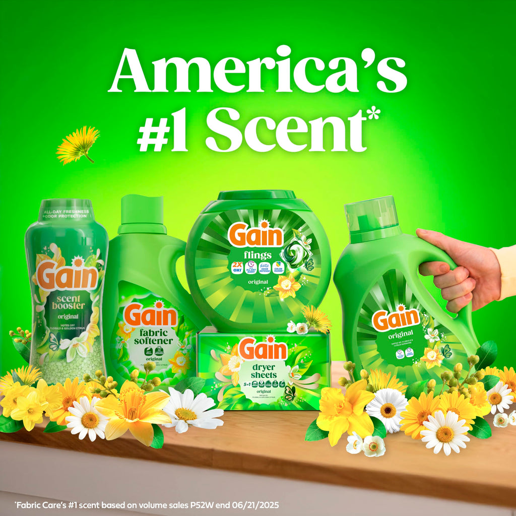 Gain In-Wash Laundry Scent Booster Beads Long-Lasting Fresh Scent Beads All Day Freshness and Odor Protection, Original Scent, 30.1 oz