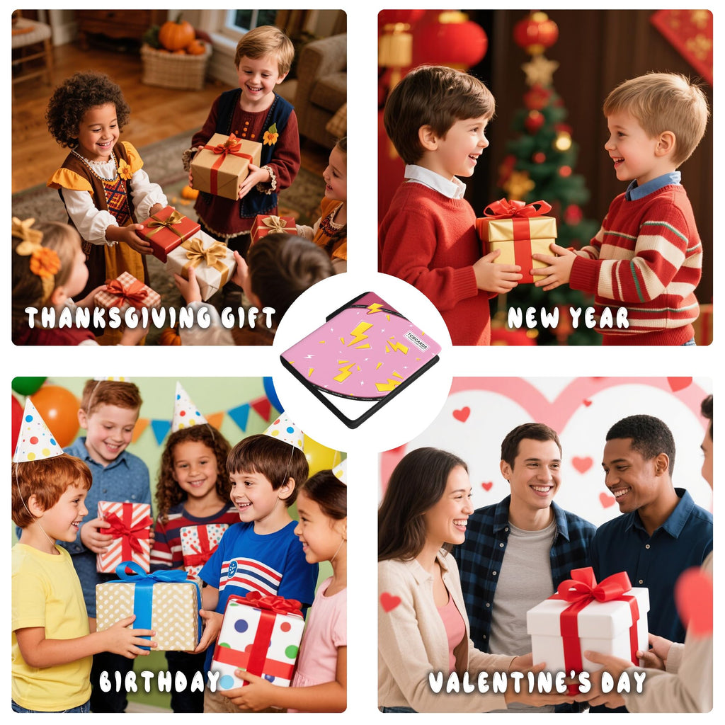 Trading Card Binder 9 Pocket,Card Binder 900 Pockets,Card Book Holder Cards with 50 Removable Sleeves,3-Ring Zip Design MTG/TCG/Sport Collectible Trading Card Albums Gifts for Boys and Girls (Pink)