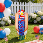 Tudomro 4th of July Porch Goose Outfit for 23" H 250th Anniversary Hot Dog Patriotic Goose Clothes American Flag Fits Independence Day Large Cement Statue Outdoor Patio Garden Yard Lawn Costume Decor