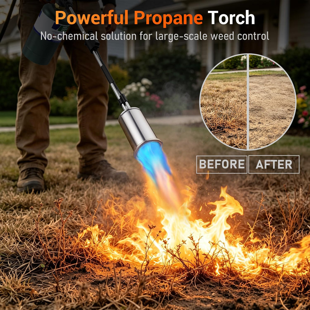 Sondiko Propane Torch Weed Burner, 30" Detachable Weed Torch, Blow Torch