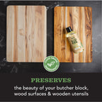 CLARK'S Food Grade Mineral Oil (12oz) and Carnauba Wax (6oz) Set - 100% Natural Butcher Block Oil and Cutting Board Wax - Food Safe Beeswax and Wood Cutting Board Oil with Lemongrass Extract