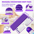 Microfiber Mops for Floor Cleaning - BPAWA Flat Floor Mop with 4 Reusable Washable Pads fit for Swiffer Powermop Kitchen Wet Dry Dust Mop for Hardwood Laminate Wood Tile Ceramic Vinyl Wall Floors