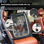 EchoSmile 4 Wheels Pet Stroller, Dog & Cat Stroller for All-Season, Lightweight Carrier with Storage Basket, Adjustable Handle, Removable Pad, Breathable Mesh, Up to 135 lbs, Black (Black)