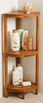 AquaTeak The Original Kai Corner Teak Bath Shelf - A. Corner Stand