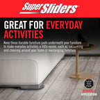 Super Sliders 5-3/4" x 9-1/2" XL Oval Reusable Felt Furniture Sliders for Hard Surfaces, Anti-Slip Protective Furniture Moving Pads for Beds, Sofas, Dressers, Set of 8, Brown