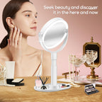 B Beauty Planet Makeup Mirror, Double-Sided Lighted Magnifying Mirror 30X