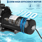 Garvee 1.5 HP Swimming Pool Pump 1100W 110-120V Single Voltage Pumps with Strainer Basket for Above-ground and In-ground, 6000 GPH Max. Flow