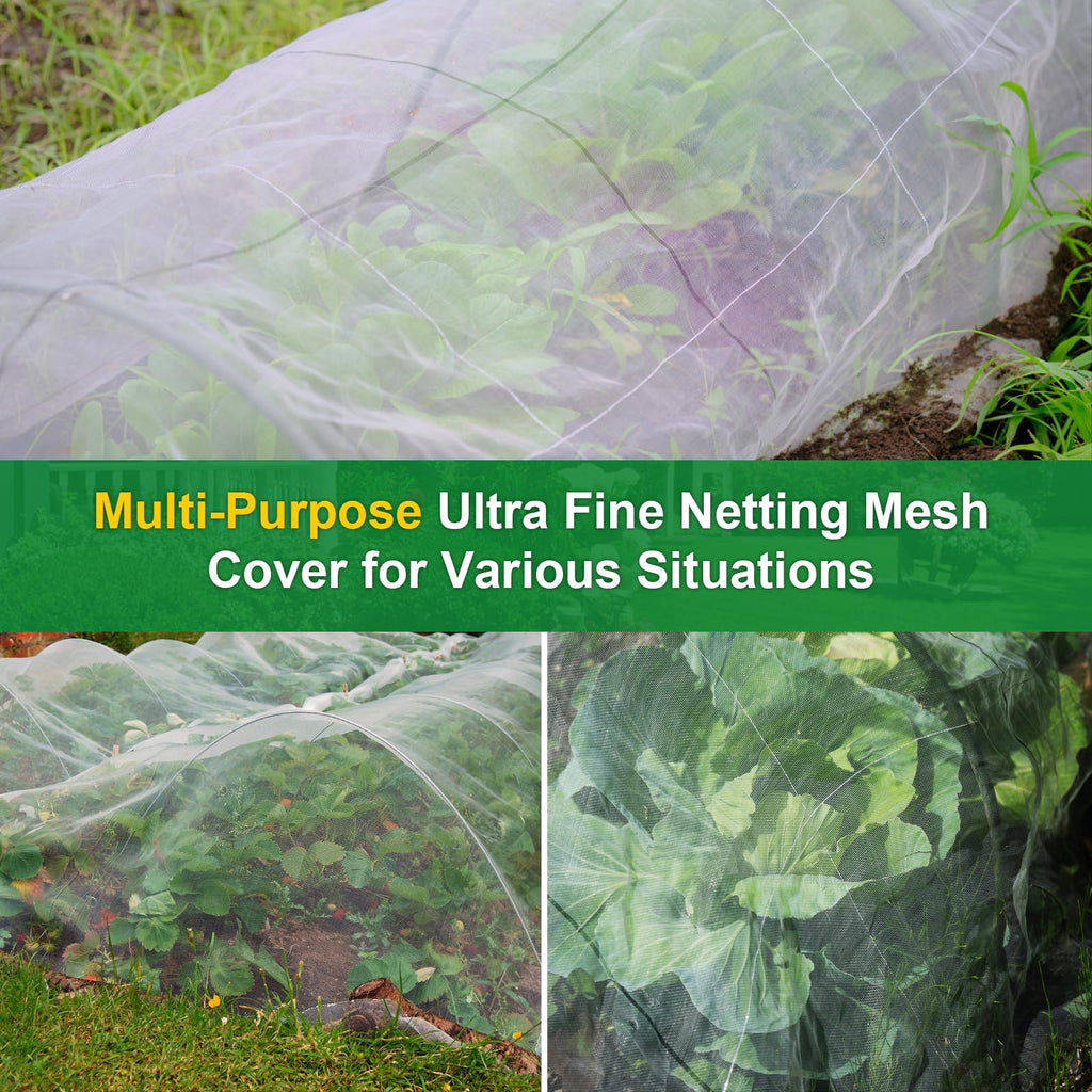 NONMON Garden Netting 10 x 50FT Ultra Fine Mesh Netting Insect Netting
