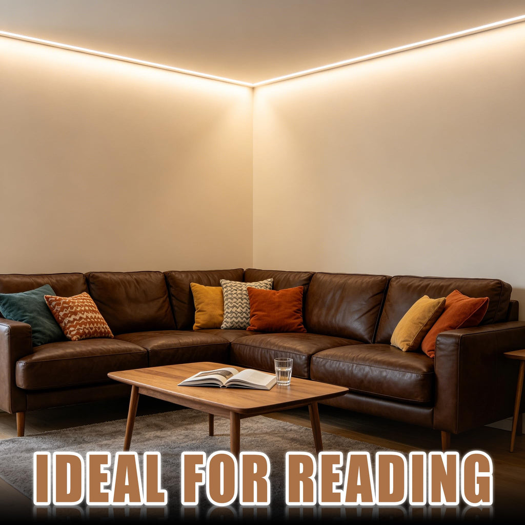 RadiantFlux 4000K 16.4Ft Led Strip Lights, Natural Light Strips Lights Indoor Use, Dimmable,Flexible, Super Bright LED Tape Lights for Living Room, Kitchen