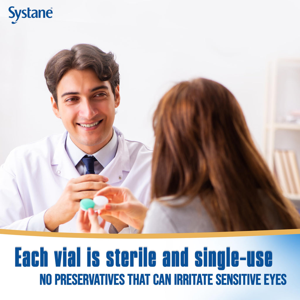 Systane Complete Preservative Free Dry Eye Drops, 30 Ct Single Use Vials, Contains Propylene Glycol 0.6%, Unit-Dose Lubricating Eye Drops for Irritation & Dryness, Hydrating & Soothing