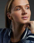 Milla Silver Dangle Earrings for Women, Sparkling Triple Teardrop