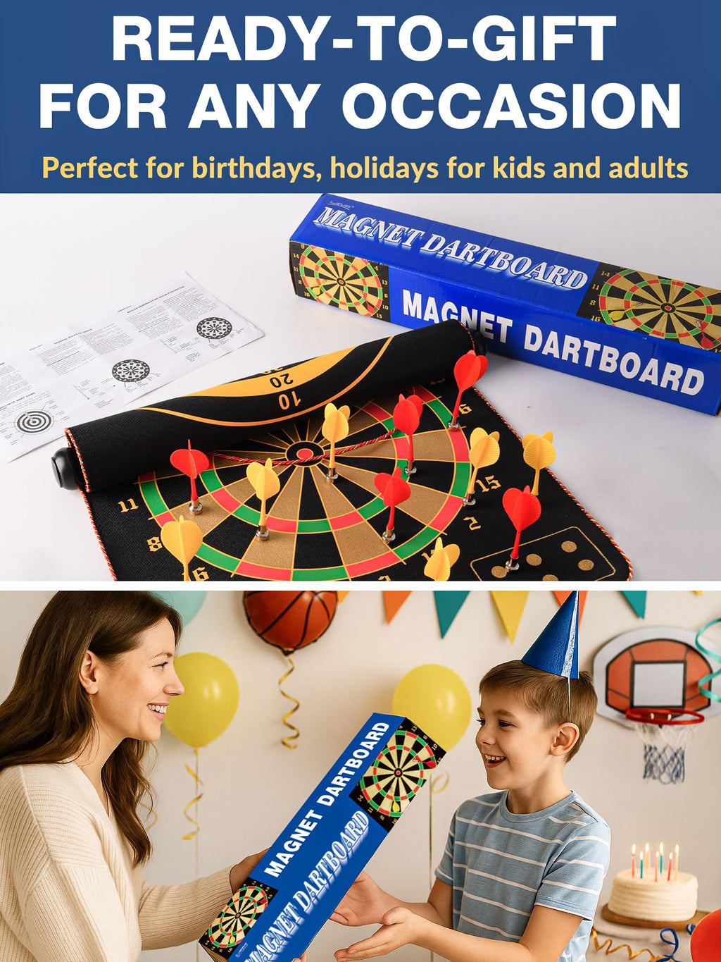 BATURU Magnetic Dart Board for Kids & Teen Boys, Dart Game