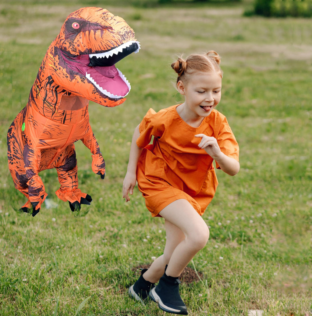 TO.BE.NO.1 Towards The First inflatable dinosaur costume adult, T-Rex Dinosaur Costume Adults Funny Cosplay Halloween (Brown Dinosaur)