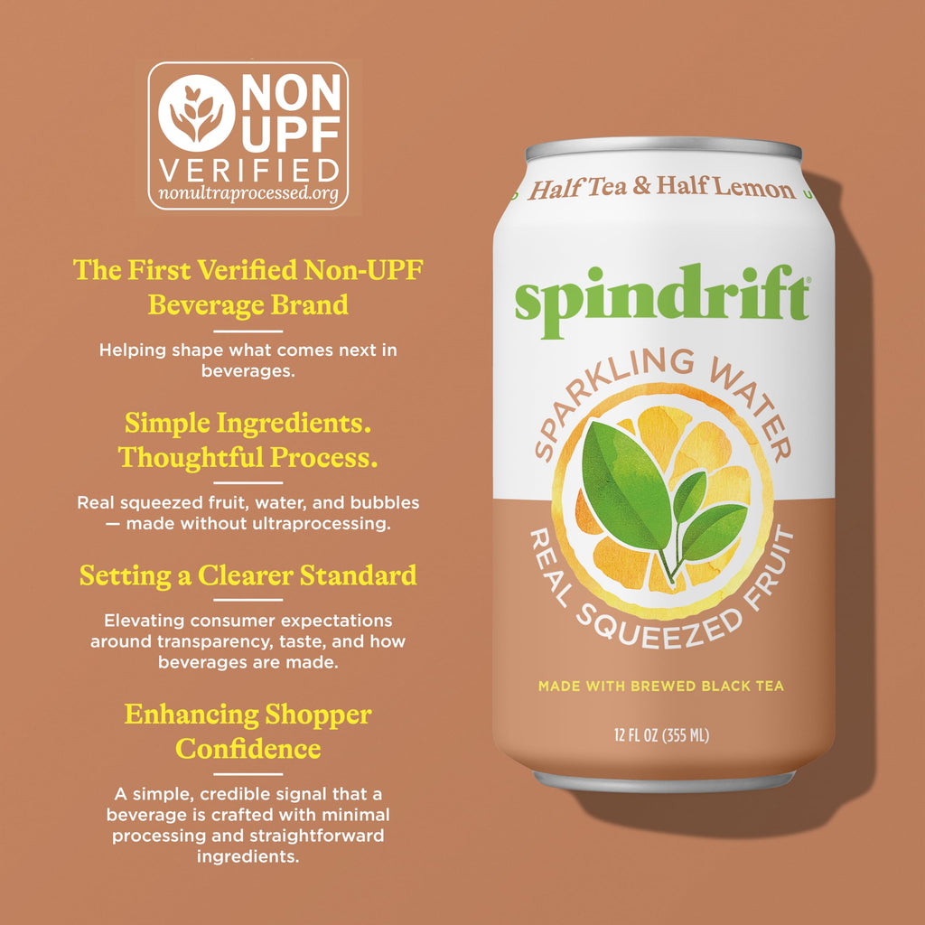 Spindrift Sparkling Water, Half Tea & Half Lemon Flavored, Made with Real Squeezed Fruit, 12 Fl Oz Cans, Pack of 24 (Only 5 Calories per Can)