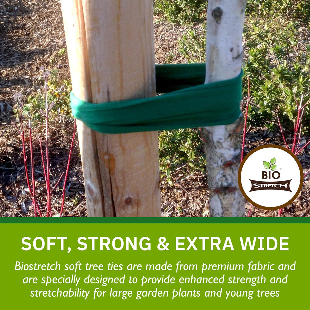 Bio-Stretch Soft Tree Ties & Garden Tape for Young Trees, 16M Green