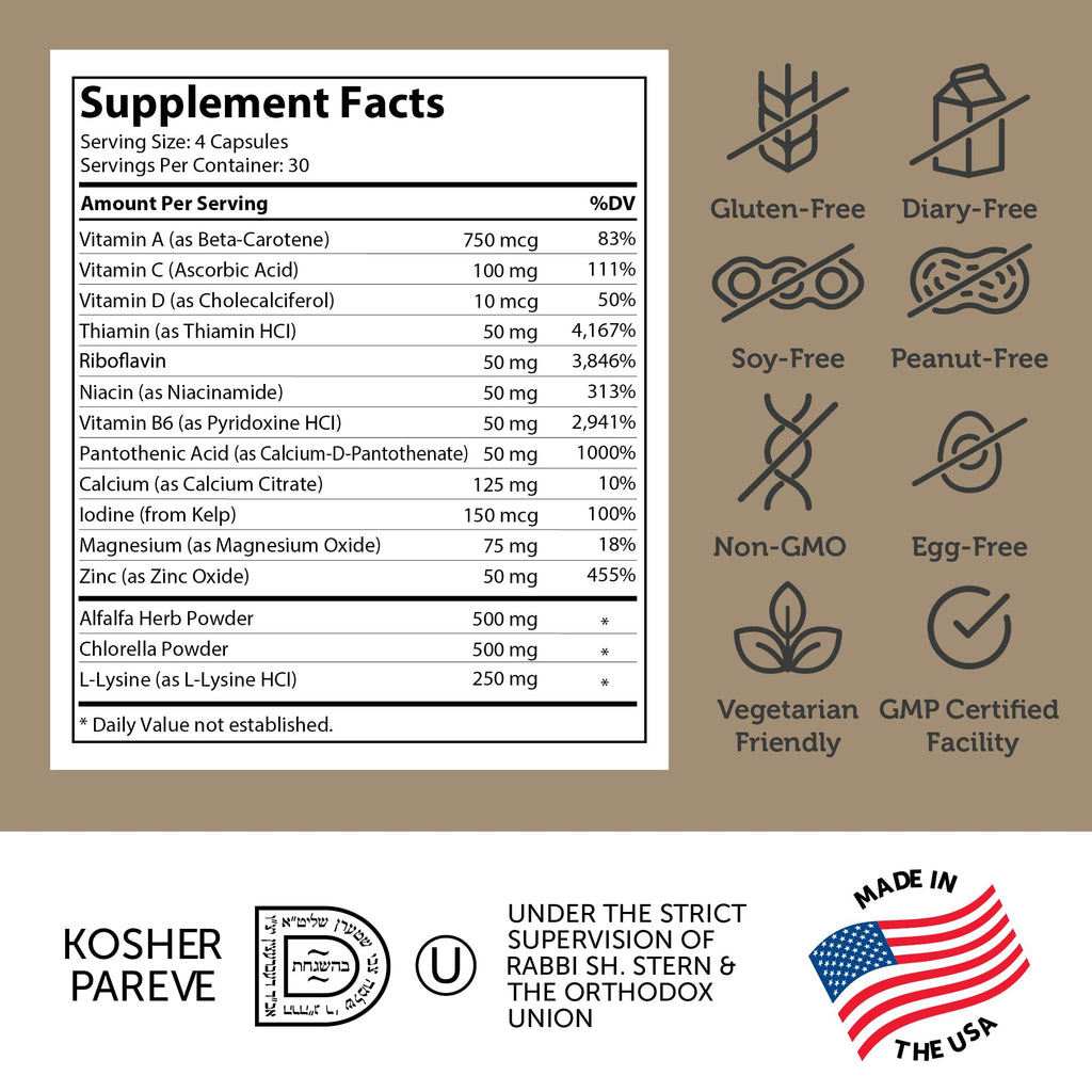 Zahler - Height Factor Healthy Growth Support Vitamin & Mineral Capsules (120 Count) - Kosher Height & Growth Supplement for Kids, Teens & Young Adults - Grow Taller Growth Hormone Support Nutrients