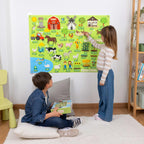 BONNYCO Felt Board for Toddlers with 92 Farm Animal Figures Montessori Toys
