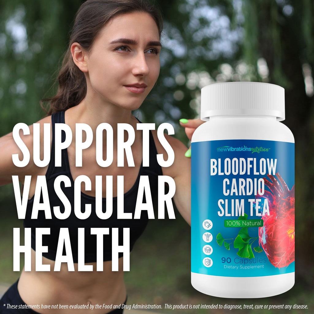 Blood Flow Cardio Slim Tea - Advanced Pressure Support Full Body Detox Cleanse for Women - Increase Blood Flow & Circulation to Reduce Pressure & Increase Lymph Detoxification Flow - Gut Detox