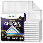 Chucks® MAX+ Hospital Bed Pads Disposable Adult 36 x 36 Incontinence Pads - XXX-Large Pee Pads for Elderly Adults. Extra Heavy Duty Absorbency, Breathable Soft Padded Repositioning Underpads 10-Pack