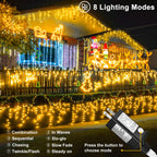 Icicle Lights for Outside Christmas Lights Outdoor 66ft 640 LEDs Warm White