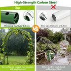 Fecita Thickened Rustproof Garden Arch Metal Trellis for Climbing Plants