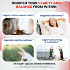 Dopamine Focus Supplement Ashwagandha 5-HTP Rhodiola Rosea St. John's Wort - Increase Memory Clarity Focus Restore Relax with VIT B1, B6, B12, L-Theanine