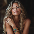 SPUNKYsoul Boho Cuff Bracelets, Women Adjustable Stackable Beaded Accessory