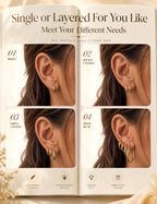 FUNRUN JEWELRY 5 Pairs 925 Sterling Silver Hoop Post Earrings for Women-Small 14K Gold Silver Hoops Earrings,Hypoallergenic Silver Hoop Earring for Women-Medium Big Hoops Stack Earring 10/14/20/30/40mm