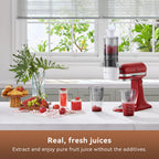 KITCHTREE Masticating Juicer Attachment for KitchenAid Stand Mixer, 4.2" Large Feed Chute Fit Whole Vegetables & Fruits, Slow Cold Press Juicing, Includes 2 * 28oz capacity cups and blade replacement