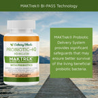 CALMING BLENDS Probiotic, 40 Billion CFU, Bi-Pass Delivery System for Maximum Effectiveness, Shelf Stable, 60 Vegetable Capsules