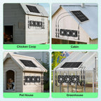 pqins New 5" Solar Chicken Coop Fan 3 Kit, 35W Solar Powered Exhaust and Intake Greenhouse Fan Outdoor Waterproof, 16.5ft Cord, Strong Airflow, for Shed Air Circulation and Ventilation, No Battery