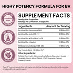 Bacterial Vaginosis Symptoms Relief for Women | Natural Homeopathic Supplement for Odor, Itching, Discharge, BV, and Vaginal Microbiota Imbalance | 60 Capsules for pH Balance and Daily Support