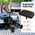 VitaSophy Knee Scooter with Disc Brake, Steerable Knee Walker for Adults,Foldable Rover Scooter forBroken Foot Injured Leg Crutch,Black
