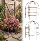 Otoolling 2 Pcs 36 × 28" Bronze Bird Cage Peony Climbing Plant Support Heavy Duty Metal Cage Large Plant Support Outdoor Garden Trellis for Peonies, Baptisia, Sedum & Other Perennials
