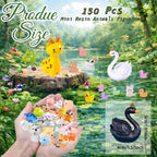 300 Pcs Mini Resin Animals Figurines, Mixed Tiny Resin Figures Bulk for Easter Egg Fillers Stuffers Fairy Garden Accessories Miniature Dollhouse Decorations DIY Slime Charms for Crafts Party Favors