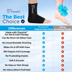 TheraICE Ankle Ice Pack Wrap for Swelling & Sprained Ankle Brace for Women Men, Cold Therapy Foot Heel Spur Support Compression Socks, Plantar Fasciitis & Achilles Tendonitis Sore Feet Pain Relief