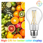 TJOY 6 Pack A19 Vintage LED Edison Bulbs, Dimmable Light Bulb 50W Equivalent, High Brightness 2700K Warm White, 5W E26 Standard Base, 470Lumens, CRI80+, Clear Glass Filament Bulb for Home, Farmhouse