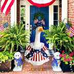 Fuzzivator 4th of July Porch Goose Outfits Patriotic Goose Outfit Memorial Day Porch Goose Outfit for 23" Geese Independence Day Summer Outdoor Patio Yard Lawn Garden