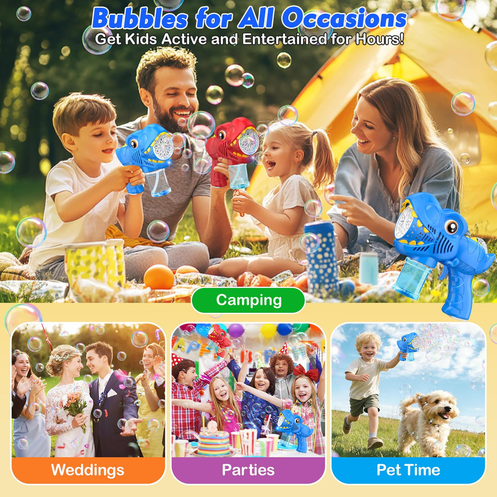Yunaking Bubble Machine Gun 2 Pack Rechargeable Kids Toys Gift Ages 3-5 4-8