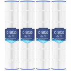Grefilt C5030 Pool Filter Cartridges, Compatible with Hayward SwimClear C5030, C5020, C5025, Replaces Hayward CX1280XRE, Pleatco PA131-PAK4, Unicel C-7494, Filbur FC-1227, 524 sq. ft, 4-Pack