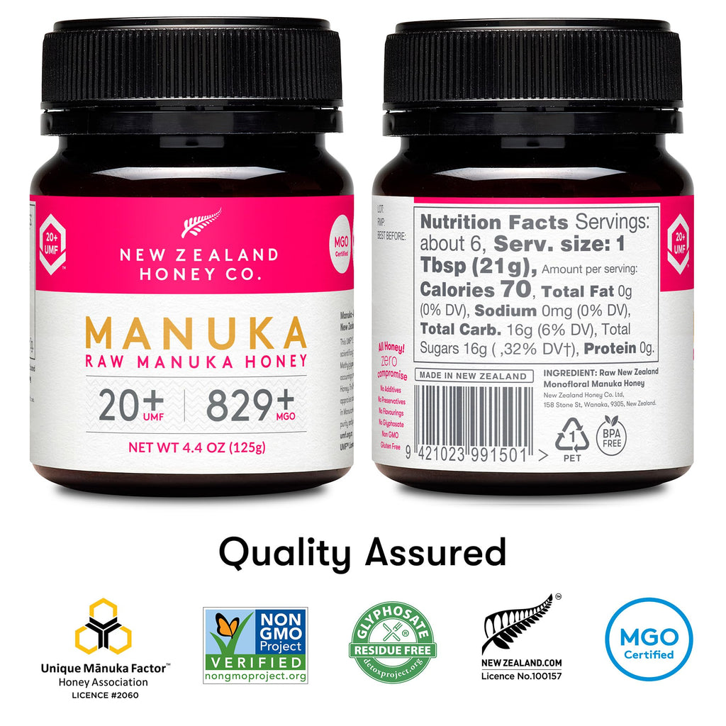 New Zealand Honey Co. Raw Manuka Honey UMF 20+ / MGO 829+ | UMF Certified | 4.4oz