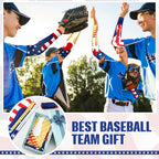Shyyween 6 Pair Ice Cream Drip Baseball Arm Sleeve Youth American Flag Compression Arm Sleeve Red White and Blue Sport Gift