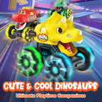 Monster Truck Toys Dinosaur Cars, Press and Go Light Up Cars for Toddlers
