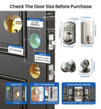 Veise Keyless Entry Door Lock with 2 Knobs, Electronic Backlit Keypad Deadbolt with Handle Set, Auto Lock, One-time Codes, Smart Deadbolt for Front Door, Easy Installation, Satin Nickel