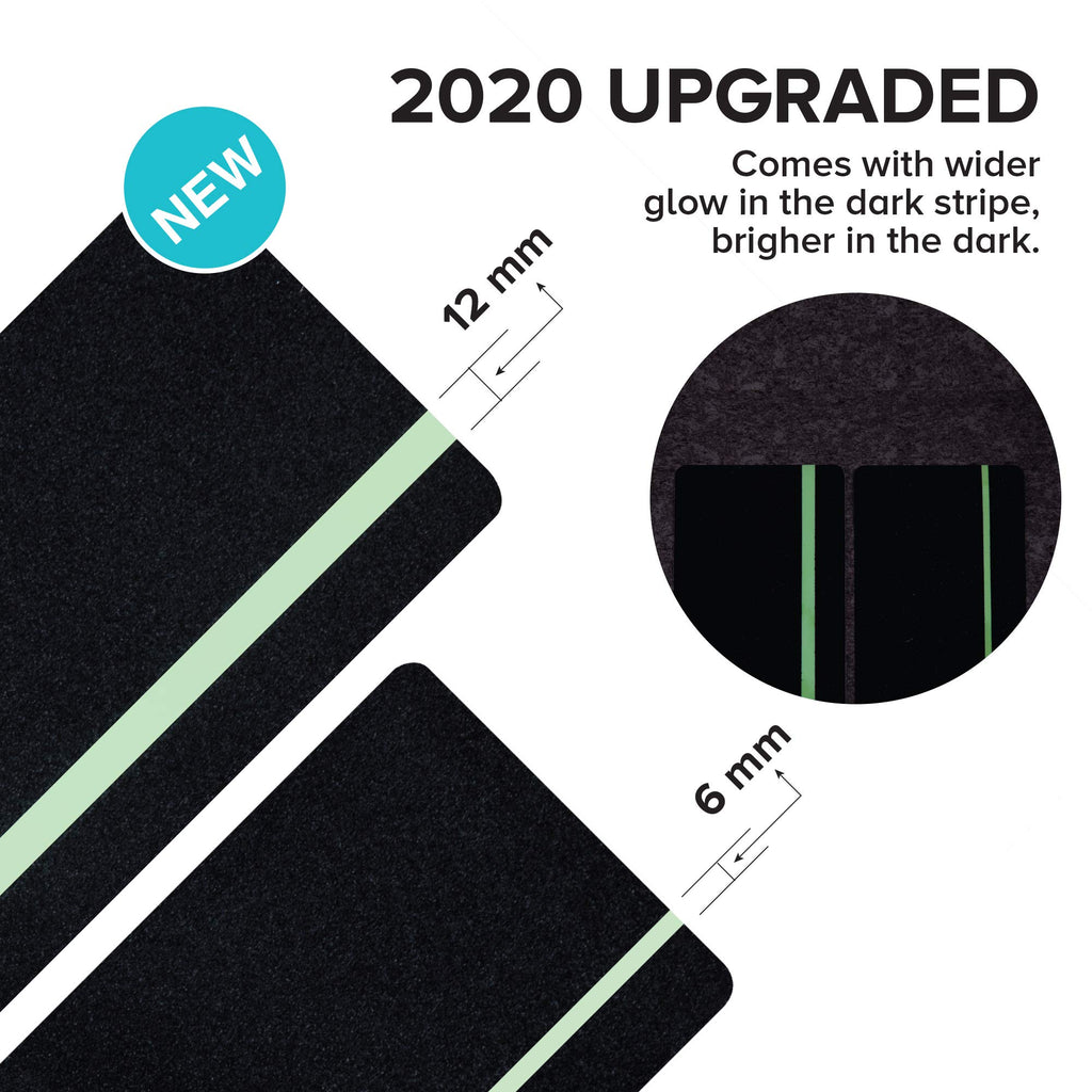 LifeGrip Stay on Track Anti Slip Traction Tape with Glow in Dark Green Stripe, 6 Inch x 33 Foot - Best Grip, Friction, Abrasive Adhesive for Stairs, Tread Step, Indoor, Outdoor, Black (6" x 33')
