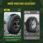 Wiltire (2 Pack) 4.10/3.50-4 Flat Free Tire and Wheel 10-Inch Solid Wheel Replacement with 5/8 Extra 3/4 &1/2 Bearings,2.2" Offset Hub -Compatible with Hand Truck,Wheelbarrow(Wave,Black)
