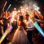 SHQDD 28 PCS Glow Fiber Wands Sticks, LED Light Wands, Halloween Glow in The Dark Party Supplies, Fiber Optic Wands, LED Flashing Sticks, Fiber Optic Light Wand Stick for July 4th Party, Wedding