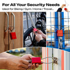 BOZZYS Cable Lock with 3 Keys | L 3.28ft(1m),D 1/6in(4mm) Adjustable Steel Cable Padlock | Aluminum Locks for Bikes, Gate, Lockers & Outdoor Gear | Weatherproof & Black