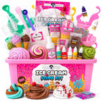 Original Stationery Ice Cream Slime Kit for Girls Toys, DIY Cherry-Scented Slime Making Set with 31 Pieces, Fun Arts and Crafts for Kids Ages 8-12, Birthday Gift
