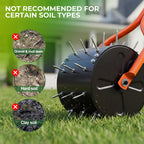 Walensee Rolling Lawn Aerator, Heavy Duty Manual Aerator Tool with 30 Spikes, Aerator Lawn Tool with Integrated Dual-Bar Handle, Soil Penetrator Push Lawn Aeration for Yard, Garden and Lawn